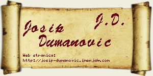 Josip Dumanović vizit kartica